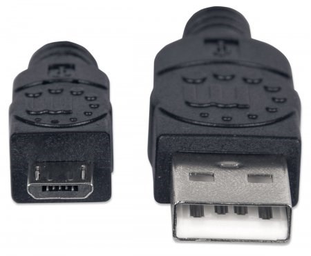 MANHATTAN Kabel propojovací USB 2.0 A Male / Micro-B Male, 1.8m, černý