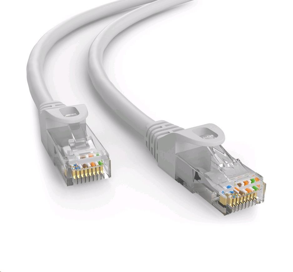 C-TECH kabel patchcord Cat6e, UTP, šedý, 10m