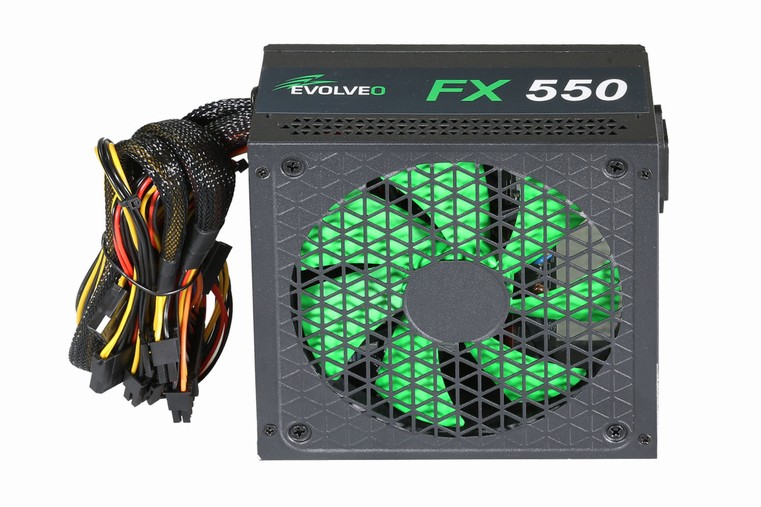 EVOLVEO FX 550 , zdroj 550W ATX, 14cm, tichý, 80+, bulk, záruka 3 roky
