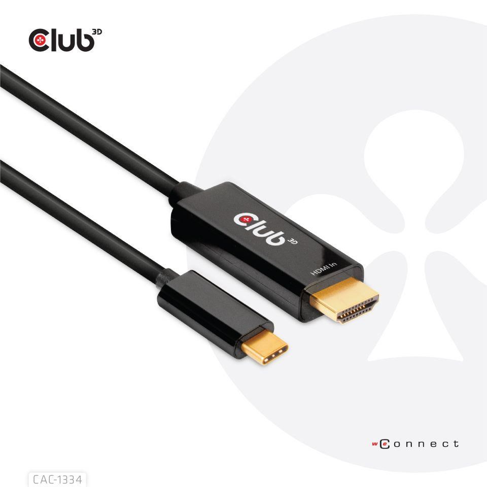 Club3D aktivní kabel HDMI na USB-C, 4K60Hz, 1.8m, M/M