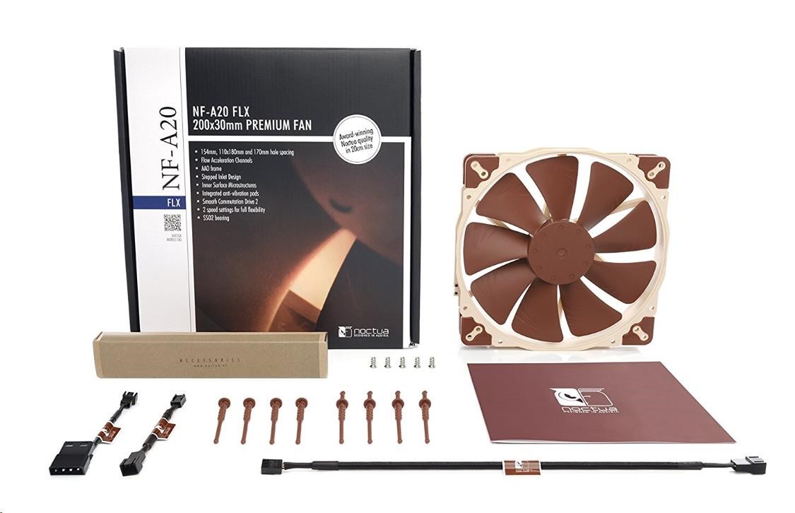 NOCTUA Ventilátor NF-A20-FLX, 200mm, hnědá