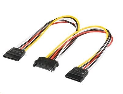 PREMIUMCORD Kabel SATA napájecí (Y) k HDD (2xF/1xM, 16cm, rozdvojka)