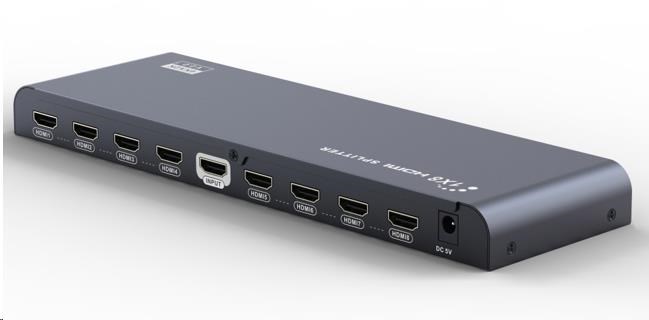 PremiumCord HDMI 2.0 splitter 1-8 porty, 4K x 2K/60Hz, FULL HD, 3D, černý
