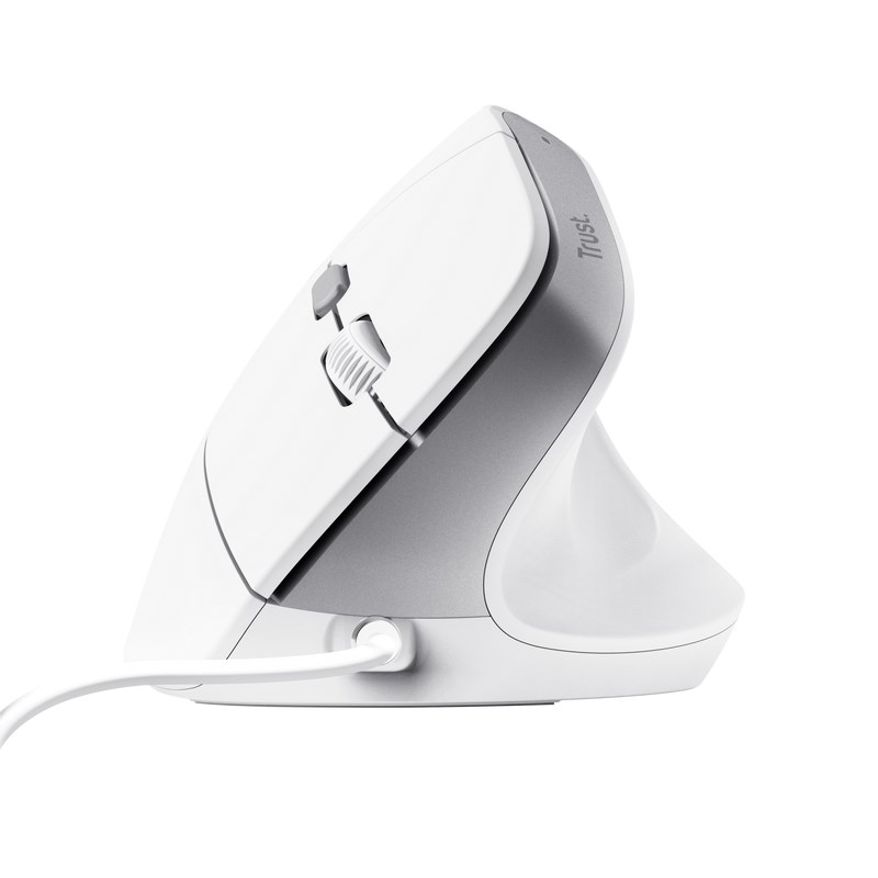 TRUST myš Bayo II Ergonomická vertikální myš, USB, bílá