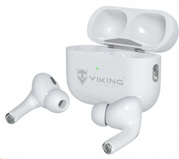 Viking bluetooth sluchátka s mikrofonem VPRORT, bílá