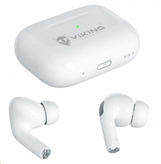Viking bluetooth sluchátka s mikrofonem VPRORT, bílá