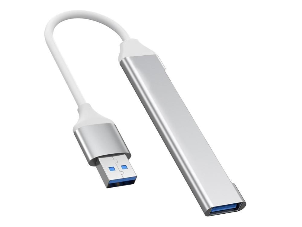 PremiumCord Hub USB3.2A na USB3.2 A + 3x USB2.0 A, SuperSpeed 5Gbps, hliníkové pouzdro
