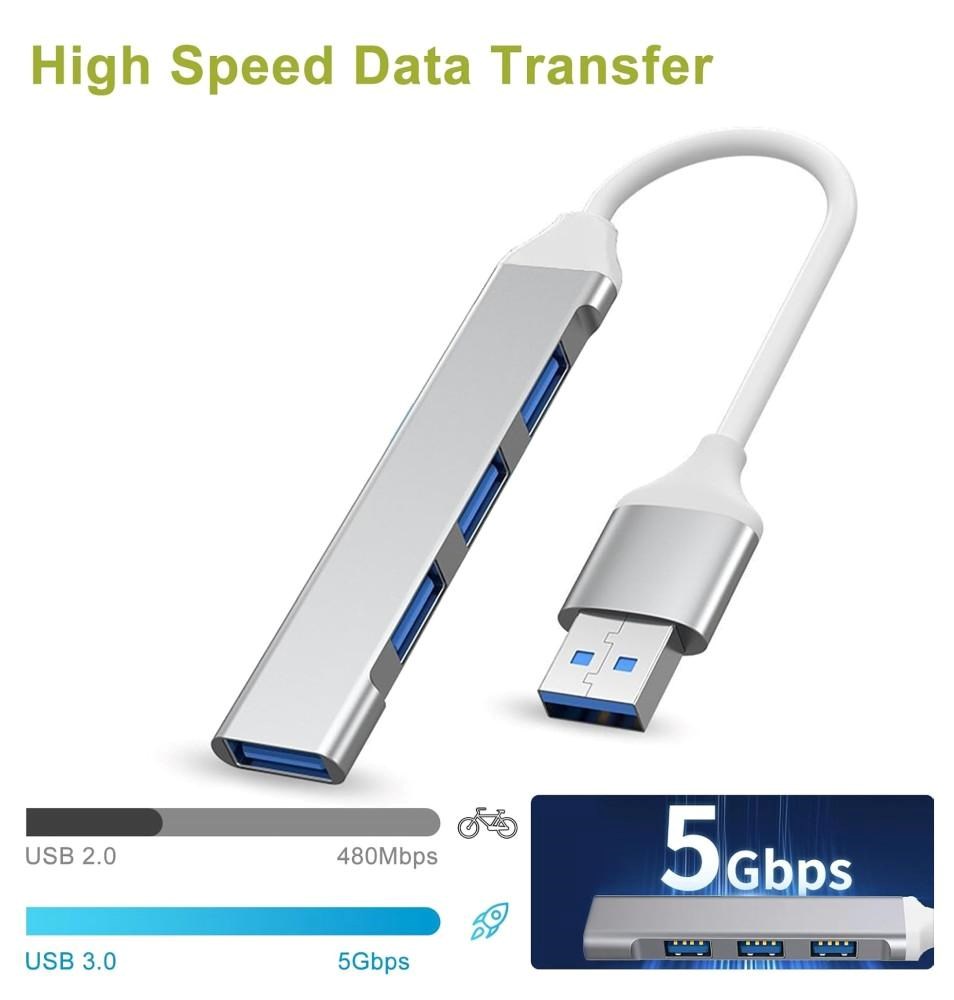 PremiumCord Hub USB3.2A na USB3.2 A + 3x USB2.0 A, SuperSpeed 5Gbps, hliníkové pouzdro