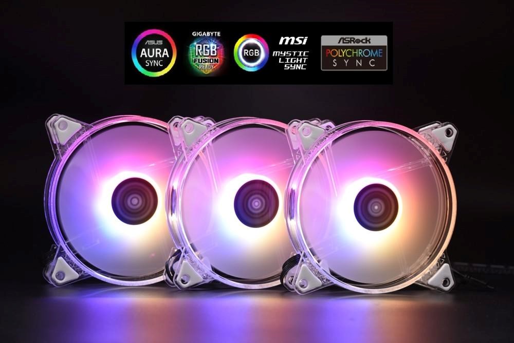 1stCOOL KIT AURA EVO CRYSTAL ARGB 3x Crystal White ventilátor + ARGB Nano řadič