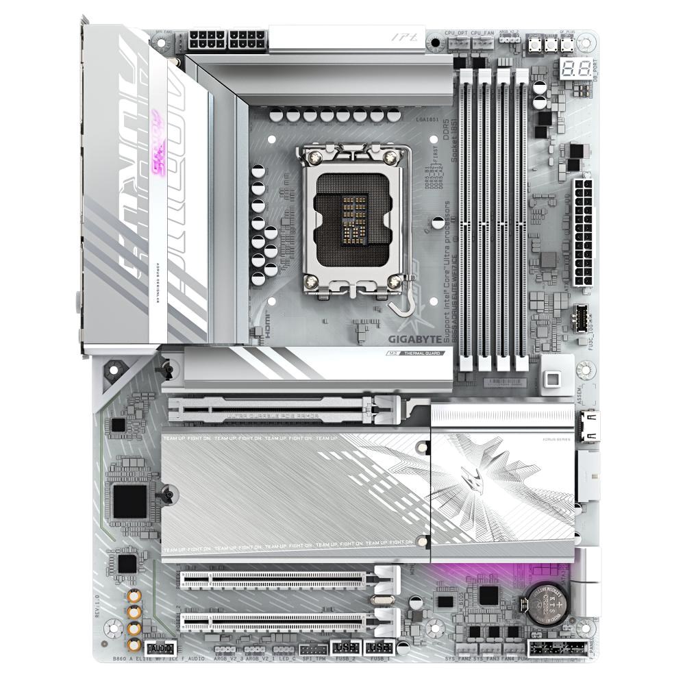 GIGABYTE MB Sc LGA1851 B860 AORUS ELITE WIFI7 ICE, Intel B860, 4xDDR5, 1xUSB4, 1xDP, 1xHDMI, WiFi, ATX