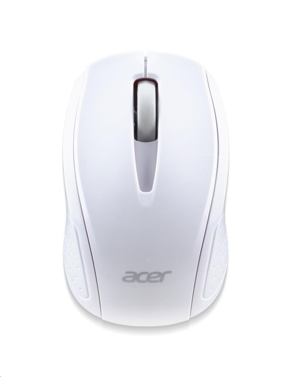 ACER Wireless Mouse G69 White - RF2.4G, 1600 dpi, 95x58x35 mm, 10m dosah, 2x AAA, Win/Chrome/Mac,Retail Pack