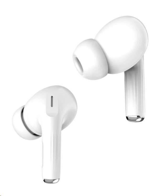 WG - Bluetooth sluchátka WG AirFlex 9 s displejem, Avatar, ANC,  bílá