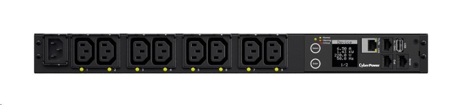 CyberPower Rack PDU, Switched, 1U, 10A, (8)C13, IEC-320 C14