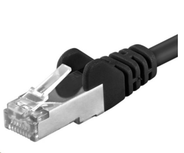 PREMIUMCORD Patch kabel CAT6a S-FTP, RJ45-RJ45, AWG 26/7 0,5m černá