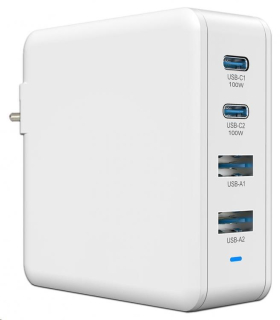 Viking nabíječka USB GaN 100W, podpora PD3.0 a QC4+, bílá