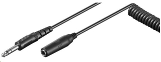 PREMIUMCORD Kabel prodlužovací audio Jack 6,3mm M/F spirálový 1m - 5m