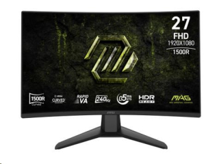 MSI LCD MAG 274CF X24, 27", 1920x1080, Rapid VA, 0,5 ms, VESA 100x100, Black