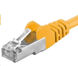 PREMIUMCORD Patch kabel CAT6a S-FTP, RJ45-RJ45, AWG 26/7 0,5m žlutá