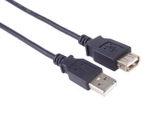 PremiumCord kabel prodlužovací USB 2.0, A-A, 1m, černá