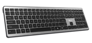 C-TECH Klávesnice Quallis KB-118 Dual mode, bezdrátová, BT5.0 + 2,4GHz, scissors tlačítka, USB nano receiver, CZ/SK