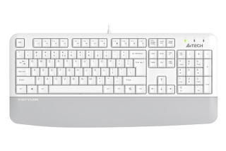 A4tech FK20, multimediální kancelářská klávesnice, CZ/US, USB, bílá