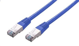 C-TECH kabel patchcord Cat5e, FTP, modrý, 0,25m