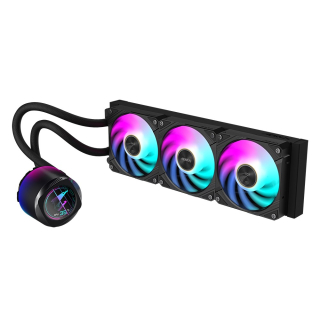 BAZAR - GIGABYTE vodní chladič AORUS WATERFORCE X II 360, 2x120mm ARGB, LCD displej, LGA1851, AM5 - Po opravě (Komplet)