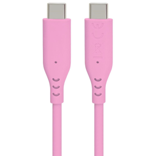 PREMIUMCORD Kabel USB-C na USB-C, 60W, 480Mbps, silikonový, růžový, 1,5m