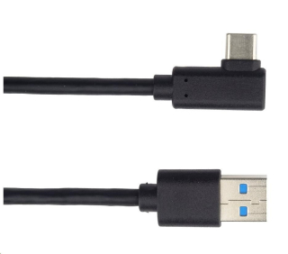 PREMIUMCORD Kabel USB typ C/M zahnutý konektor 90° - USB 3.0 A/M, 2m