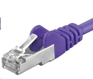 PREMIUMCORD Patch kabel CAT6a S-FTP, RJ45-RJ45, AWG 26/7 10m fialová
