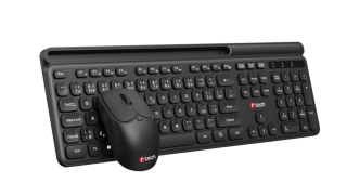 C-TECH klávesnice s myší WLKMC-05B, Bezdrátový set 2.4GHz, CZ, Černá