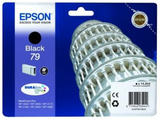 EPSON Ink čer WF-5xxx Series Ink Cartridge "Pisa" 79 Black (14,4 ml) (900 str.)