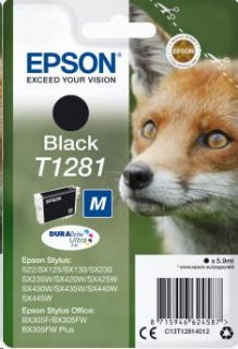 EPSON ink čer Singlepack "Liška" Black T1281 DURABrite Ultra Ink (5,9 ml)