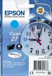 EPSON ink bar Singlepack "Budík" Cyan 27 DURABrite Ultra Ink