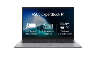 ASUS NTB ExpertBook P1 (P1503CVA-C38512), Core 3 100U, 15.6" 1920 x 1080, 8GB, 512GB SSD, UHD, No OS, Gray