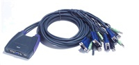 ATEN přepínač KVM 4-port VGA KVMP USB2.0, mini, audio, 0,9m kabely
