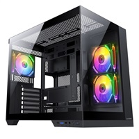 1stCOOL skříň DREAMER, Mid Tower, AU, USB 3.0, USB-C, 3x 120mm ARGB Fan, černá