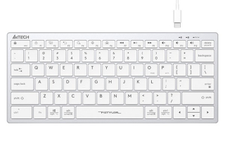 A4tech Klávesnice FX51, kancelářská klávesnice, membránová, bezdrátová, CZ/SK, Bílá