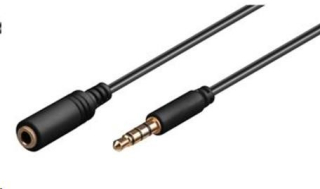 PREMIUMCORD Kabel Jack 3,5mm 4 pinový M/F 1m pro Apple iPhone, iPad, iPod