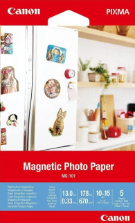 Canon magnetický fotopapír MG-101, 10x15cm, 5 listů v balení, 670 g/m