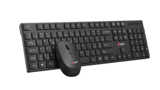 BAZAR - C-TECH klávesnice s myší WLKMC-03, Bezdrátový set 2.4GHz, CZ, Černá, rozbaleno