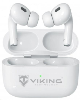 Viking bluetooth sluchátka s mikrofonem VPRORT, bílá