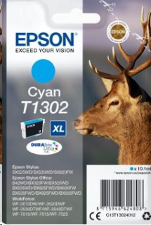 BAZAR - EPSON ink bar Singlepack "Jelen" Cyan T1302 DURABrite Ultra Ink (10,1 ml) - Poškozený obal (Komplet)