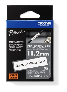 BROTHER smršťovací bužírka - HSE-231E bílá pro E300VP H300 H500 E550 P700 P750 D800 P900 P950 - 11,2mm / 2,1-7mm / 3:1