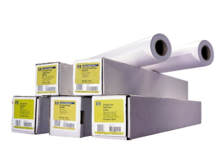 HP Universal Coated Paper, 124 microns (4.9 mil) • 90 g/m2 (24 lbs) • 610 mm x 45.7 m, Q1404B