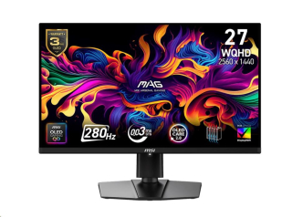 MSI LCD MAG 271QP QD-OLED X28,26.5" 2560x1440 QD-OLED,280Hz,178/178,250nits,VESA,HDMI,DP,USB-C,Audio,Black