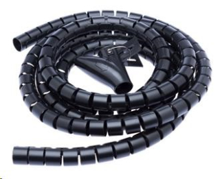 CONNECT IT trubice pro vedení kabelů WINDER, 1,5m x 30mm černá (organizér kabelů)