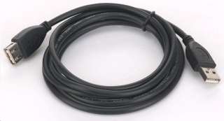 GEMBIRD Kabel USB 2.0 A-A prodlužovací 1,8m Professional (černý, zlacené kontakty)