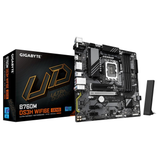 BAZAR - GIGABYTE MB Sc LGA1700 B760M DS3H WIFI6E GEN5, Intel B760, 4xDDR5, 2xDP, 1xHDMI, mATX - Po opravě (Komplet)
