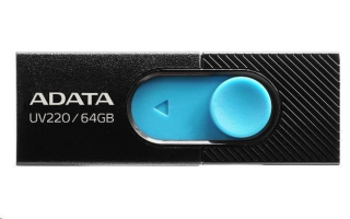 ADATA Flash Disk 64GB UV220, USB 2.0 Dash Drive, černá/modrá